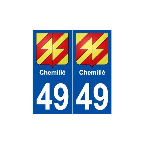 49 Chemillé blason autocollant plaque stickers ville