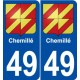 49 Chemillé blason autocollant plaque stickers ville