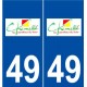 49 Chemillé logo autocollant plaque stickers ville