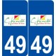 49 Chemillé logo autocollant plaque stickers ville