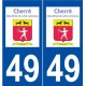 49 Cherré logo autocollant plaque stickers ville