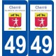 49 Cherré logo autocollant plaque stickers ville