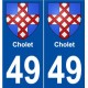 49 Cholet blason autocollant plaque stickers ville