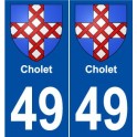 49 Cholet blason autocollant plaque stickers ville