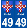 49 Cholet blason autocollant plaque stickers ville