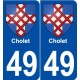 49 Cholet blason autocollant plaque stickers ville