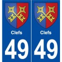 49 Clefs blason autocollant plaque stickers ville