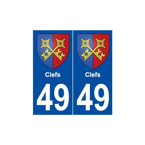 49 Clefs blason autocollant plaque stickers ville