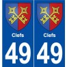 49 Clefs blason autocollant plaque stickers ville