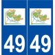 49 Clefs logo autocollant plaque stickers ville
