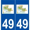 49 Clefs logo autocollant plaque stickers ville