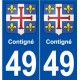 49 Contigné blason autocollant plaque stickers ville