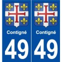 49 Contigné blason autocollant plaque stickers ville