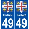 49 Contigné blason autocollant plaque stickers ville