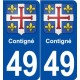 49 Contigné blason autocollant plaque stickers ville