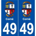 49 Corné blason autocollant plaque stickers ville