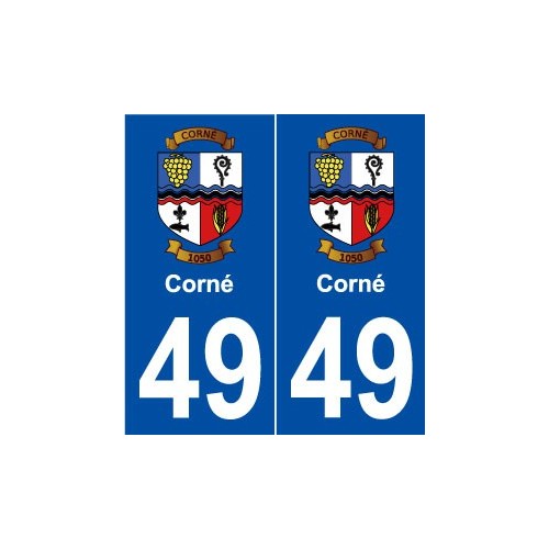 49 Corné blason autocollant plaque stickers ville