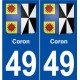 49 Coron blason autocollant plaque stickers ville
