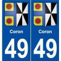 49 Coron blason autocollant plaque stickers ville