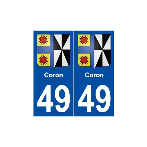 49 Coron blason autocollant plaque stickers ville