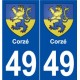 49 Corzé blason autocollant plaque stickers ville