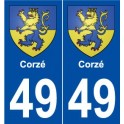 49 Corzé blason autocollant plaque stickers ville