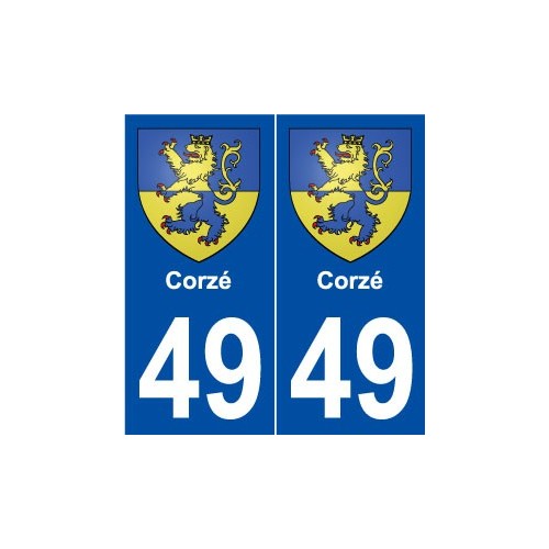 49 Corzé blason autocollant plaque stickers ville
