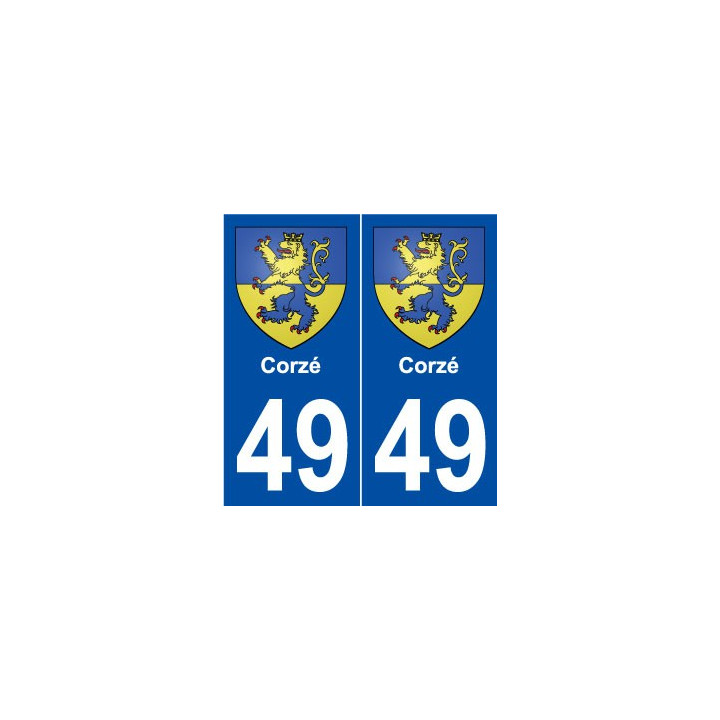 49 Corzé blason autocollant plaque stickers ville