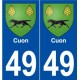 49 Cuon blason autocollant plaque stickers ville