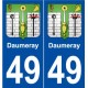 49 Daumeray blason autocollant plaque stickers ville
