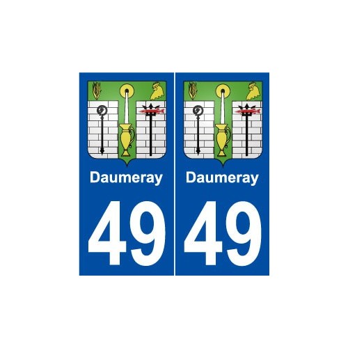 49 Daumeray blason autocollant plaque stickers ville
