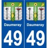 49 Daumeray blason autocollant plaque stickers ville