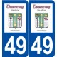 49 Daumeray logo autocollant plaque stickers ville