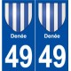 49 Denée blason autocollant plaque stickers ville