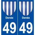 49 Denée blason autocollant plaque stickers ville