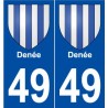 49 Denée blason autocollant plaque stickers ville