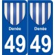 49 Denée blason autocollant plaque stickers ville