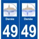 49 Denée logo autocollant plaque stickers ville