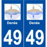 49 Denée logo autocollant plaque stickers ville