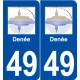 49 Denée logo autocollant plaque stickers ville