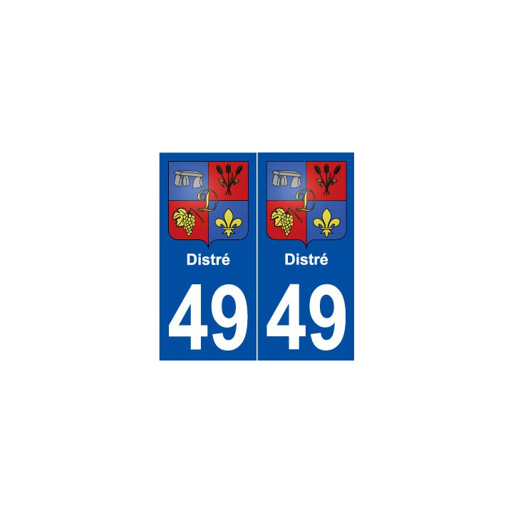 49 Distré blason autocollant plaque stickers ville