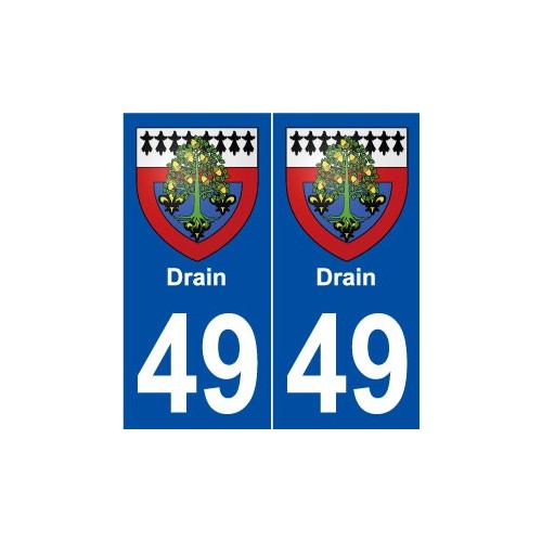 49 Drain blason autocollant plaque stickers ville