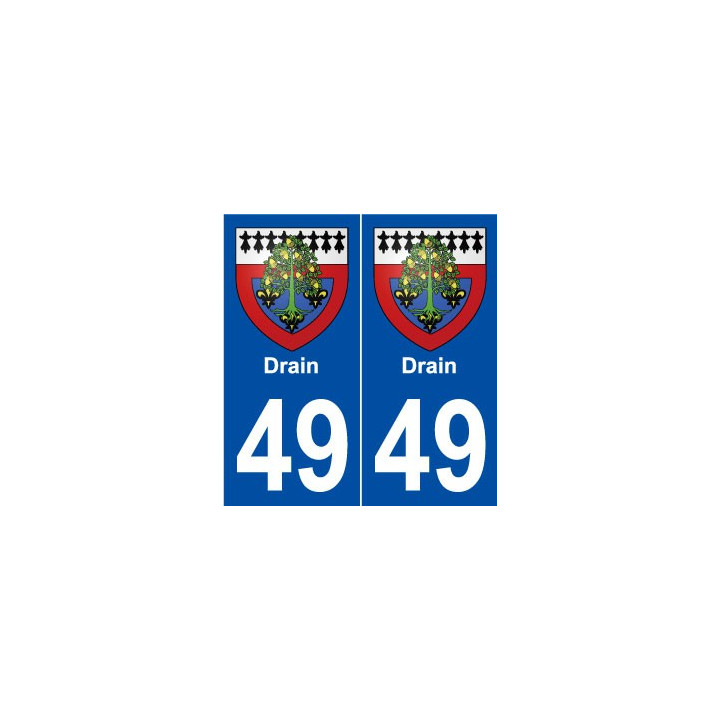 49 Drain blason autocollant plaque stickers ville