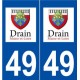 49 Drain logo autocollant plaque stickers ville