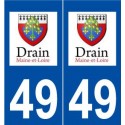 49 Drain logo autocollant plaque stickers ville