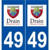 49 Drain logo autocollant plaque stickers ville