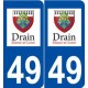 49 Drain logo autocollant plaque stickers ville