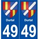 49 Durtal blason autocollant plaque stickers ville
