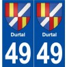 49 Durtal blason autocollant plaque stickers ville