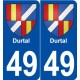 49 Durtal blason autocollant plaque stickers ville
